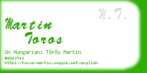 martin toros business card